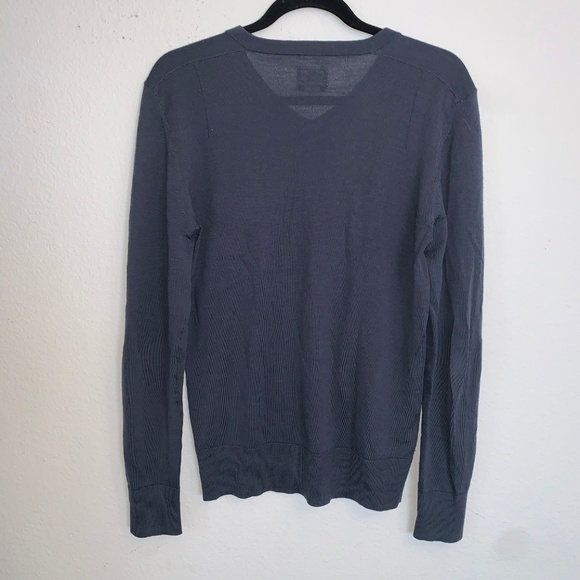 All Saints Gray V-Neck Sweater - Picture 2 of 4